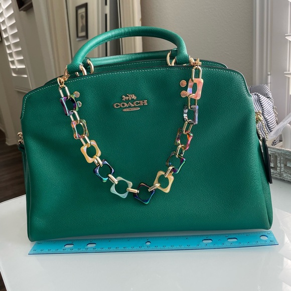 Coach Green Lillie Carryall with Purse Chain - Picture 2 of 8